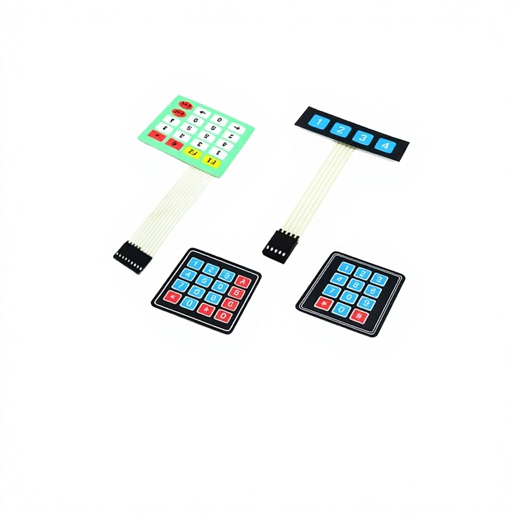 Hoee Factory Membrane Switch Keypad with Rubber Buttons 4*4/1*4/3*4/4*5 Layout MCU Expansion DIY Electronic Keyboard