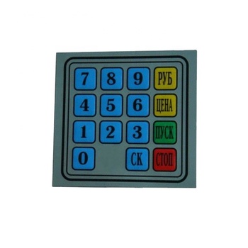 Membrane switch keypad with rubber buttons 4x4 layout