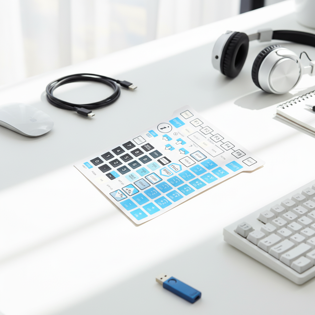 Custom Membrane Switch Medical Device Keypad Durable Medical Grade Polyester PET Compliant RoHS REACH 3M Adhesive Backing 2.54mm